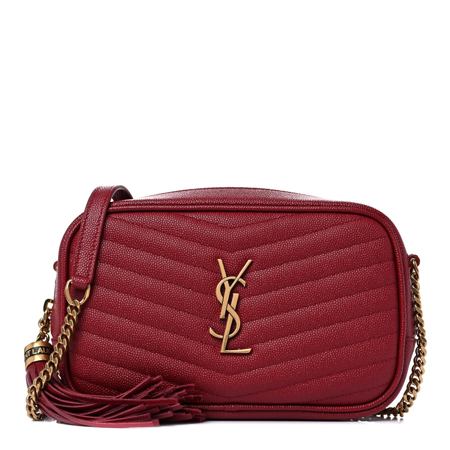 Saint Laurent Grain De Poudre Matelasse Monogram Mini Lou Camera Bag Opyum Red 1 of 11