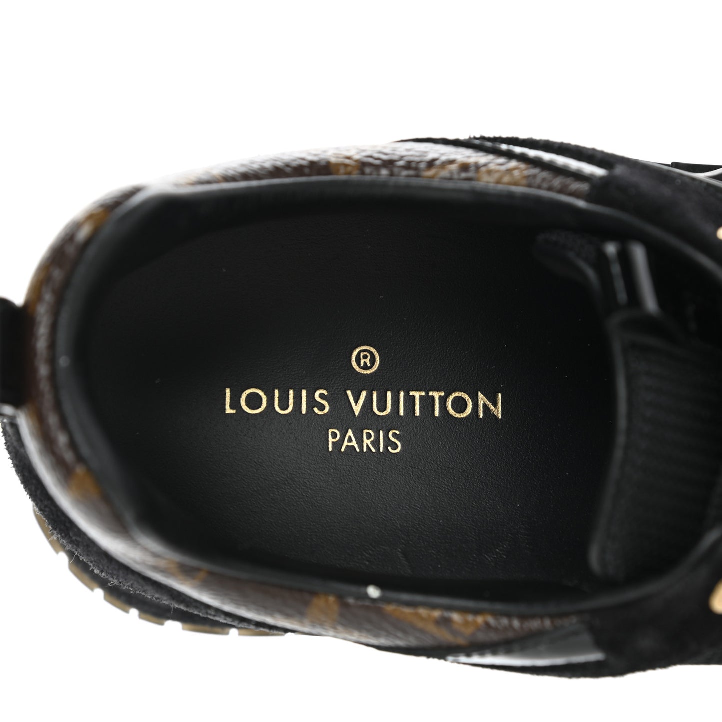 Suede Monogram Run Away Sneakers 35 Black