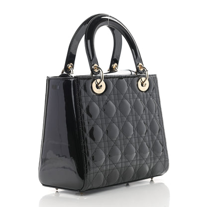Christian Dior Patent Cannage Medium Lady Dior Black 2 of 10