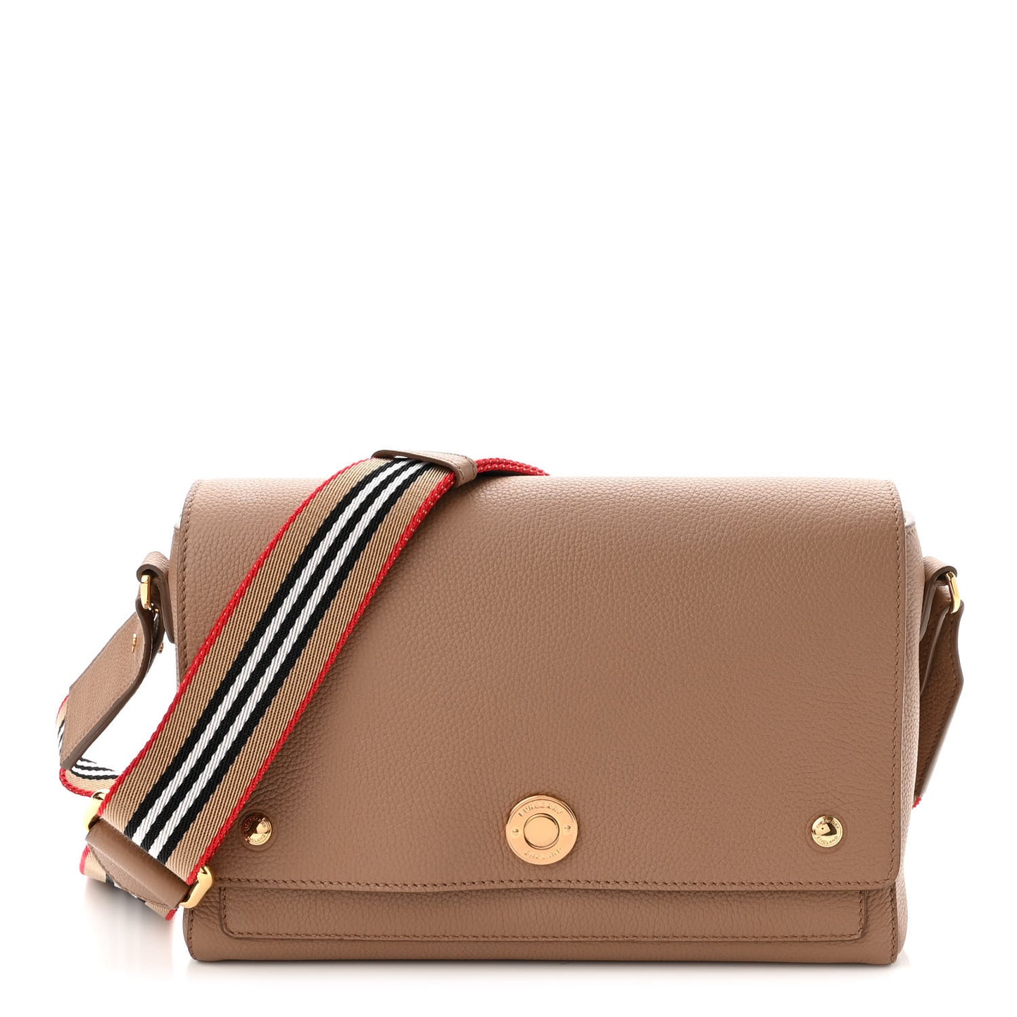 Grainy Calfskin Note Crossbody Bag Beige