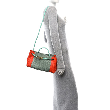 Bottega Veneta Nappa Intrecciato Small East West Andiamo Shoulder Bag New Sauge Orange Celadon 2 of 9