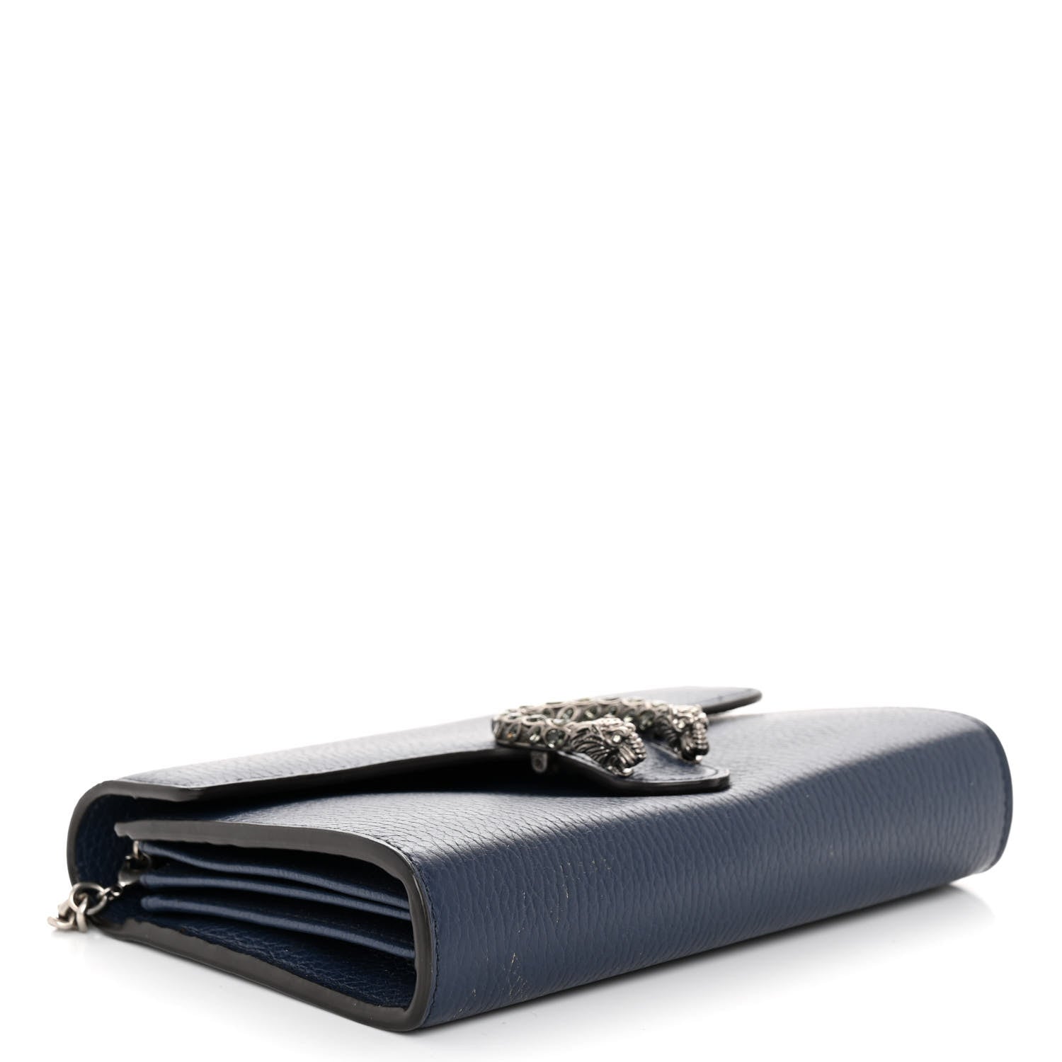 Gucci Dollar Calfskin Crystal Mini Dionysus Chain Wallet Blue Agata Black Diamond 4 of 10