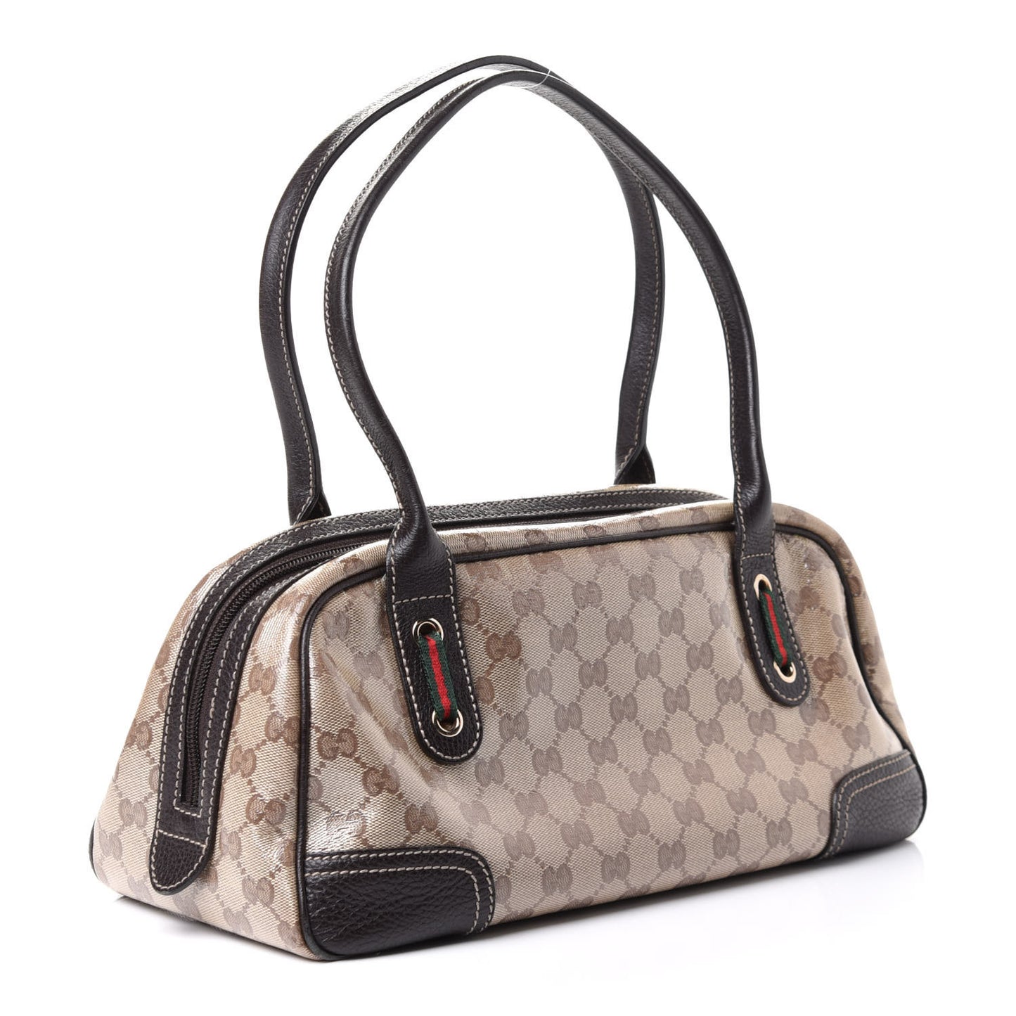 Crystal Monogram Web Princy Boston Brown