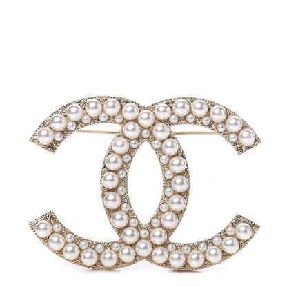 Chanel Pearl CC Brooch Gold 1 of 3
