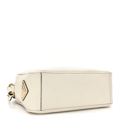 Prada Glace Calfskin Embossed Logo Camera Bag Talco 4 of 10