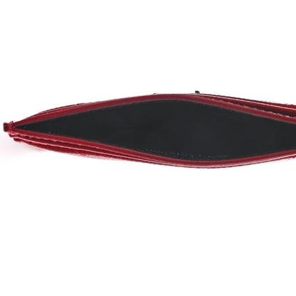 Saint Laurent Grain De Poudre Matelasse Chevron Monogram Credit Card Case Rouge Eros 5 of 7