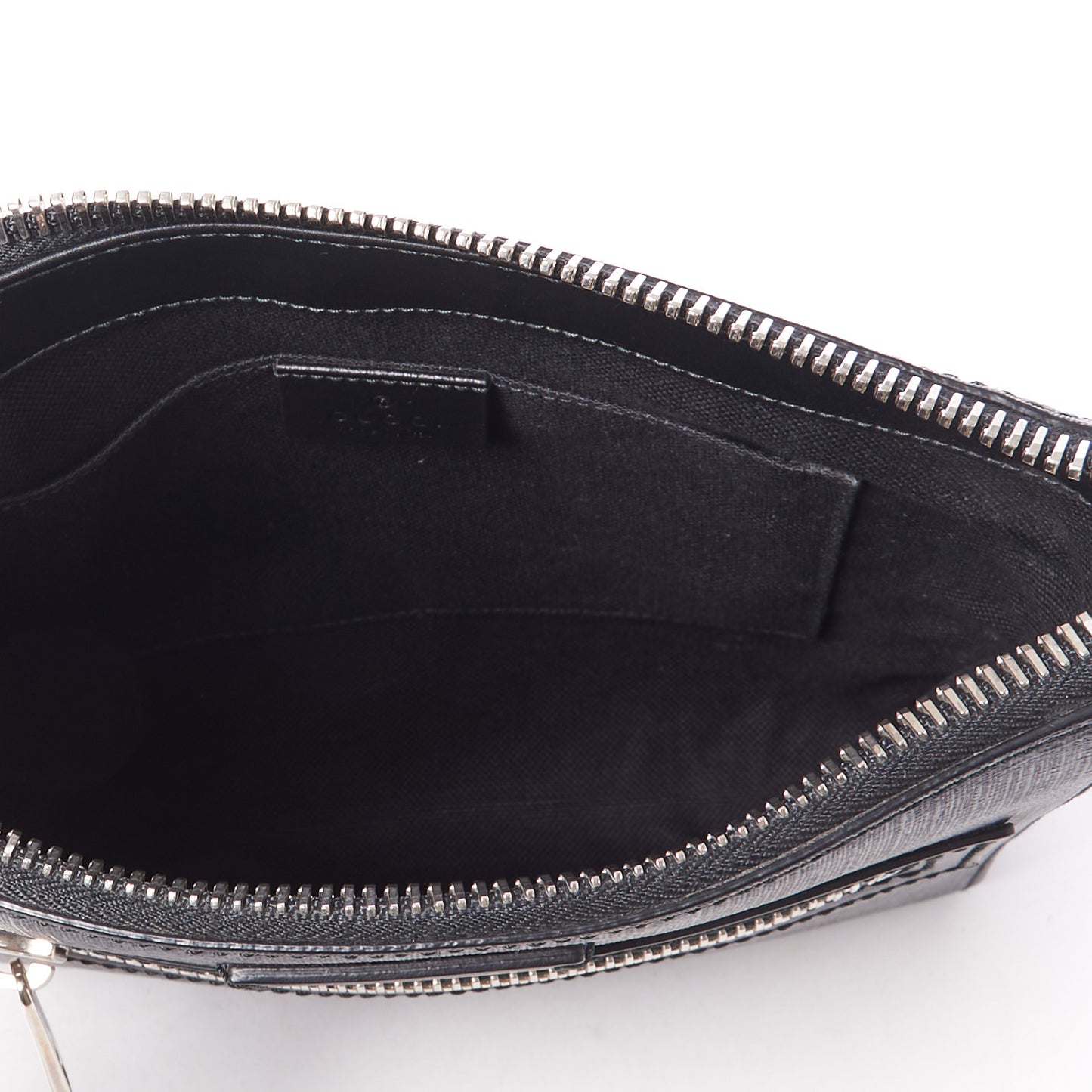 GG Supreme Monogram Web Small Flat Messenger Bag Black Grey