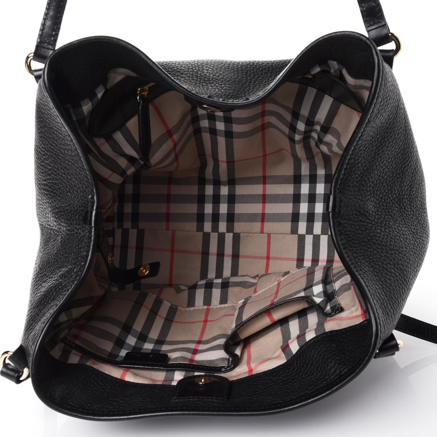 Grainy Calfskin Small Canterbury Tote Black