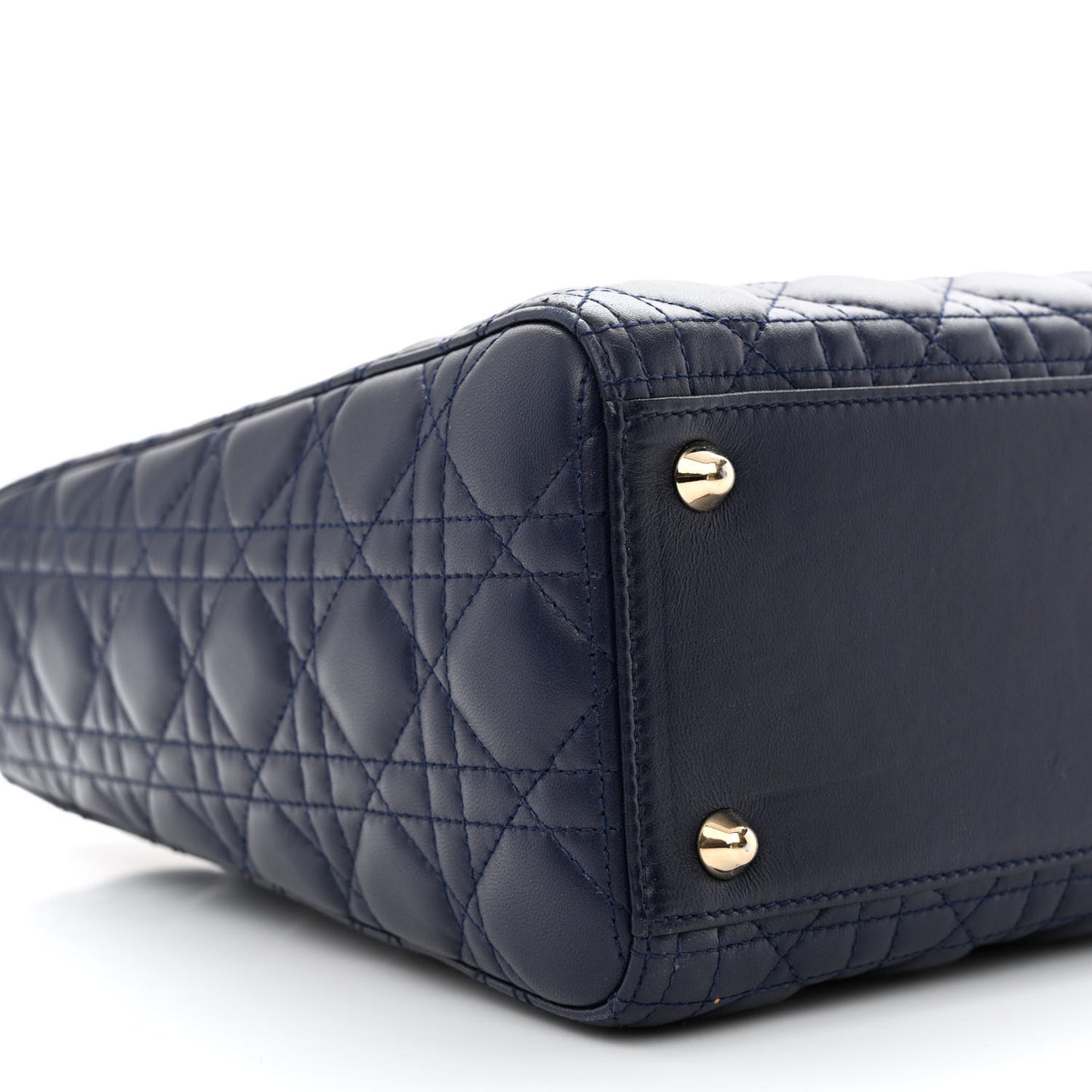 Lambskin Cannage Large Lady Dior Navy Blue