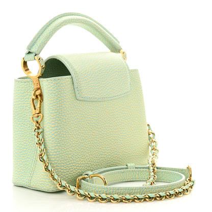 Louis Vuitton Taurillon Summer Stardust Mini Capucines  Vert D'eau 3 of 12