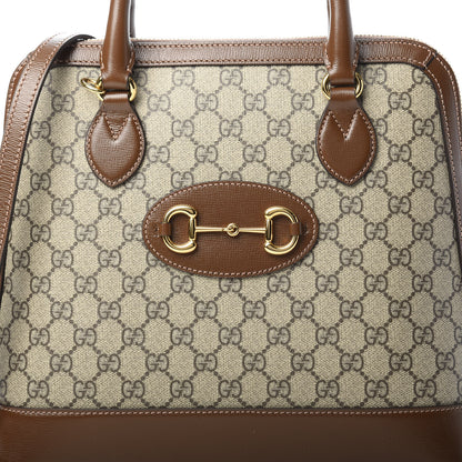 Gucci GG Supreme Monogram Horsebit 1955 Top Handle Bag Beige Brown Sugar 8 of 10