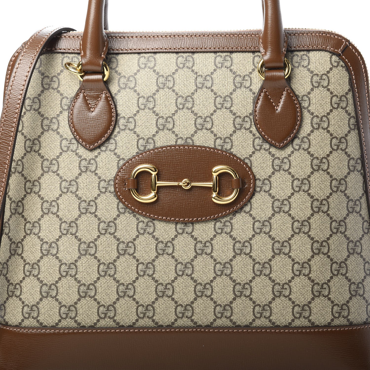 Gucci GG Supreme Monogram 1955 Horsebit Top Handle Bag Beige Brown Sugar 8 of 10