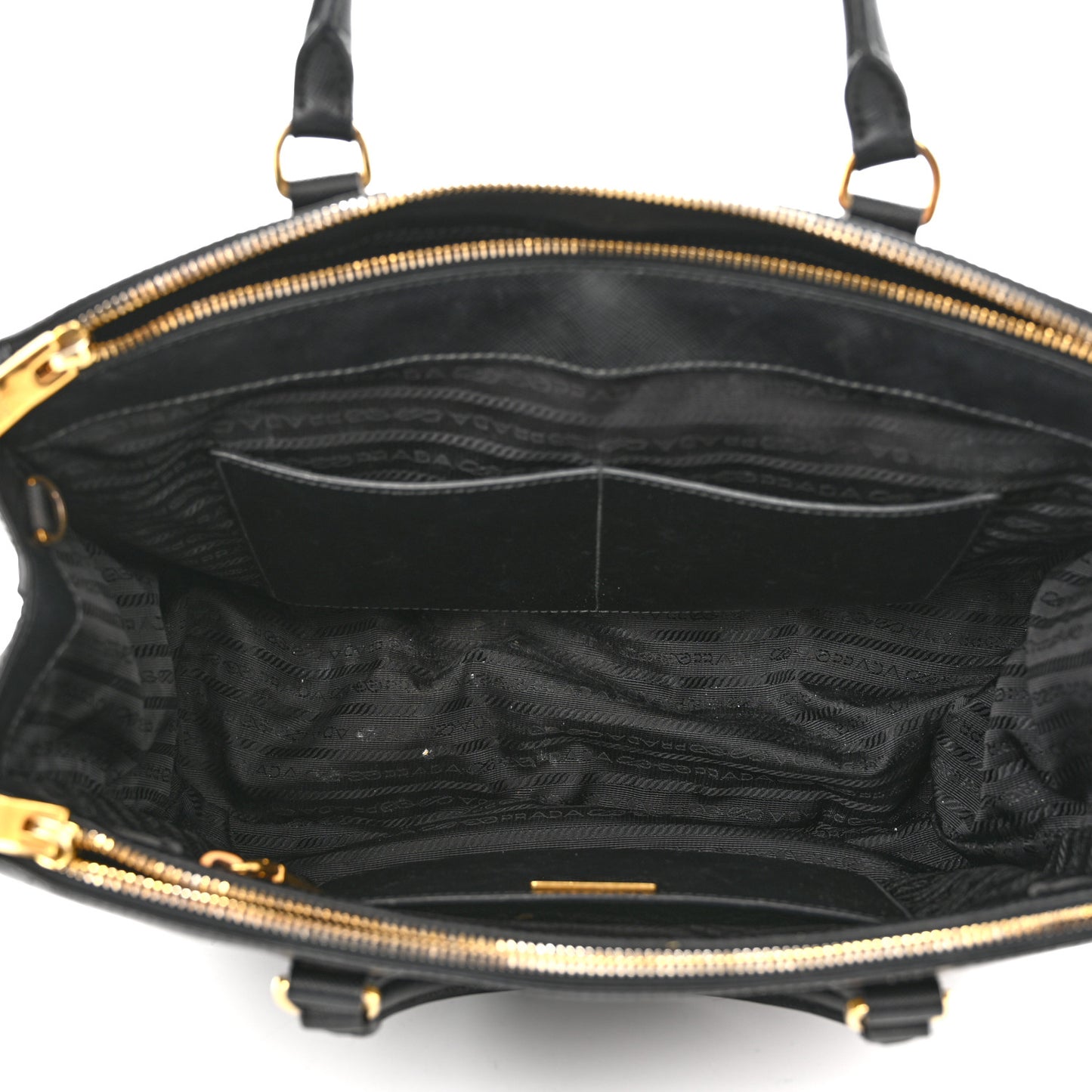 Saffiano Large Galleria Double Zip Tote Black