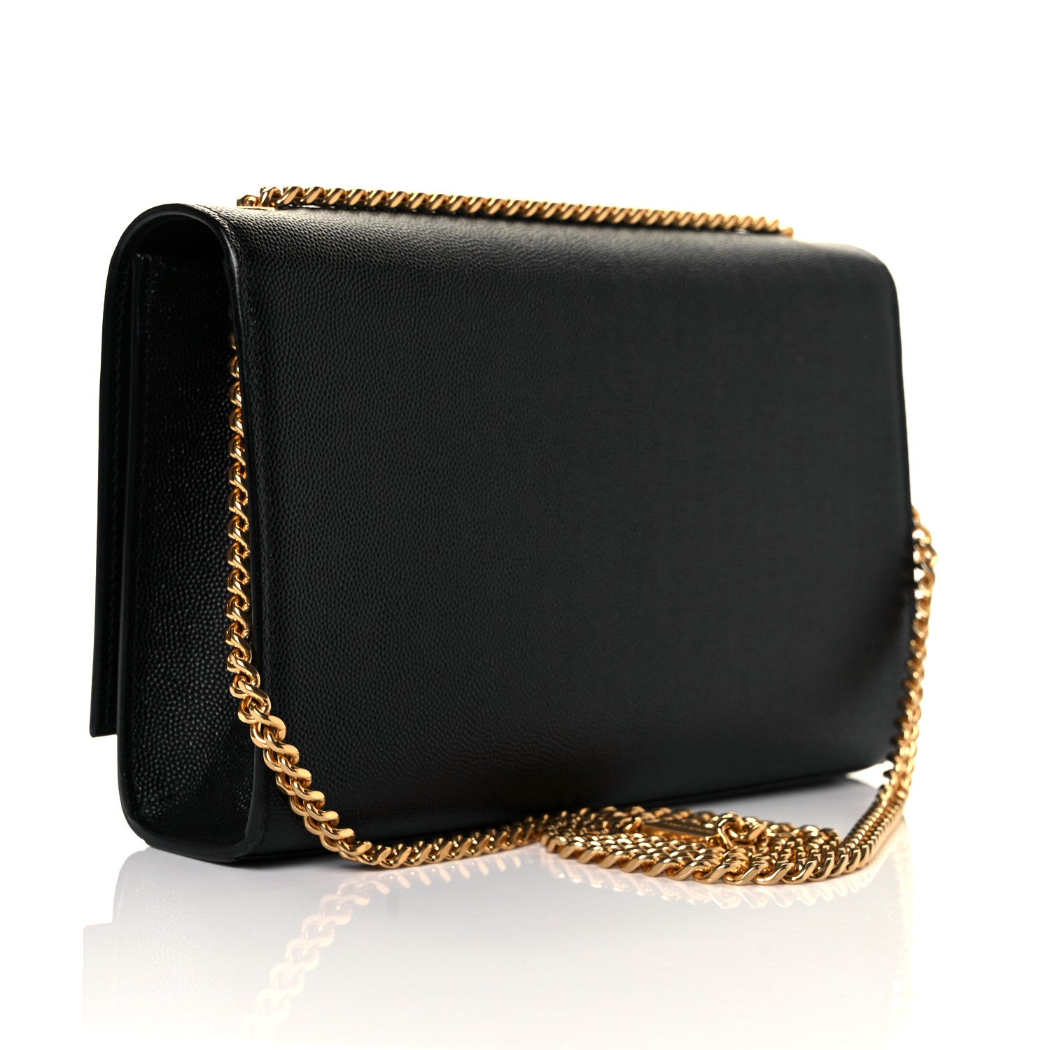 Saint Laurent Grain De Poudre Medium Classic Monogram Kate Satchel Black 3 of 8