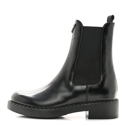 Prada Spazzolato Metal Triangle Logo 50mm Chelsea Boots 38 Black 1 of 13
