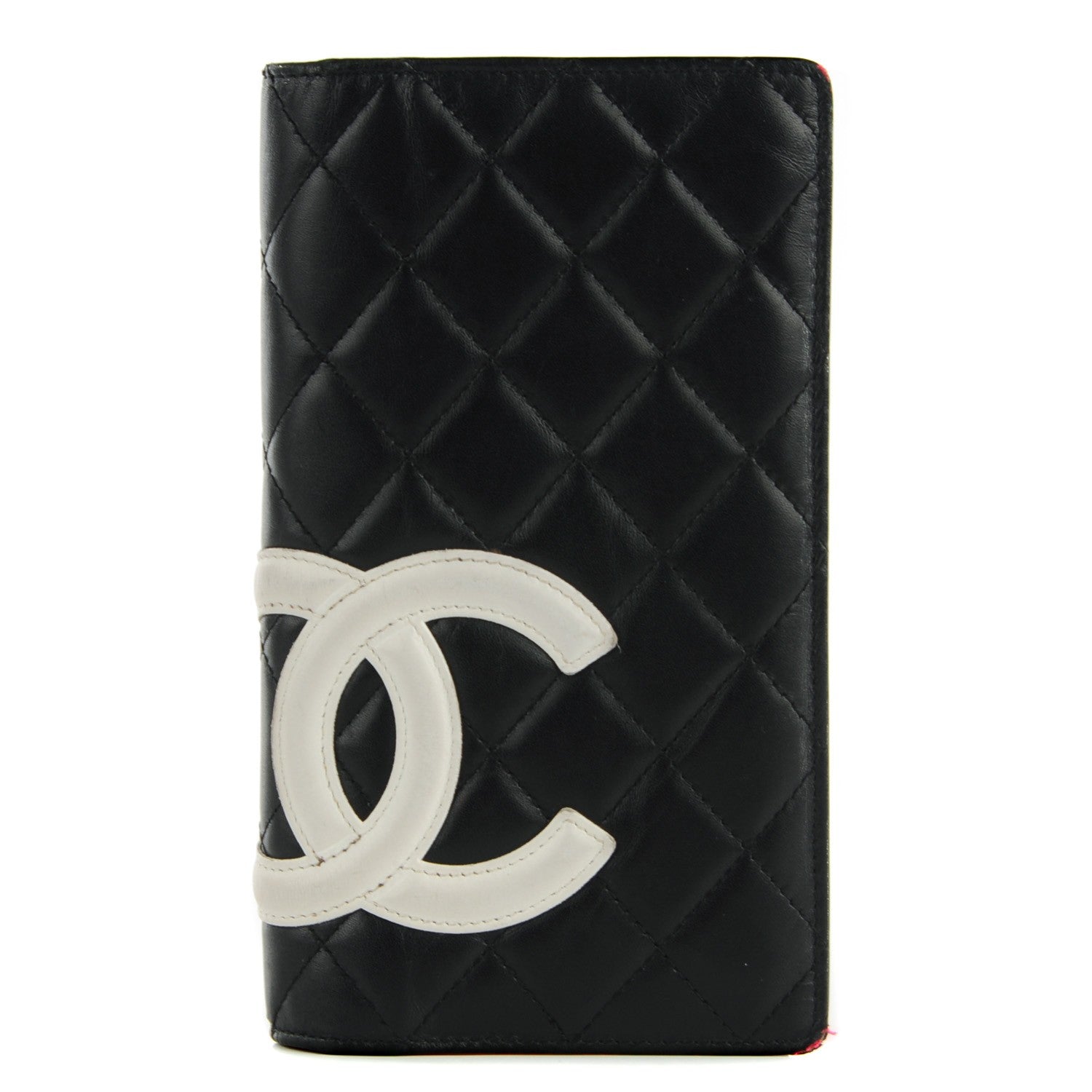 Chanel Calfskin Quilted Cambon Yen Wallet Black White 1 of 7