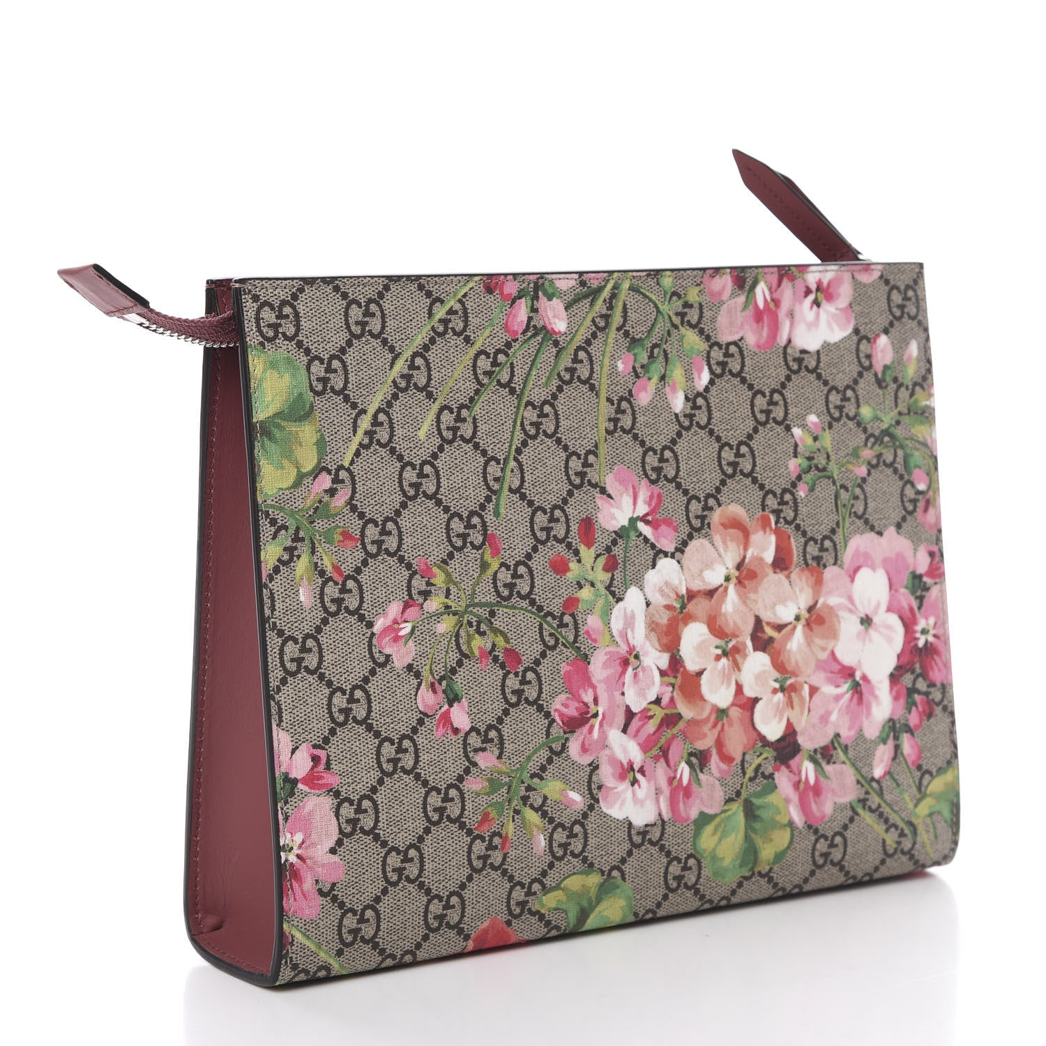 Gucci GG Supreme Monogram Blooms Large Cosmetic Case Beige Multicolor Dry Rose 3 of 8