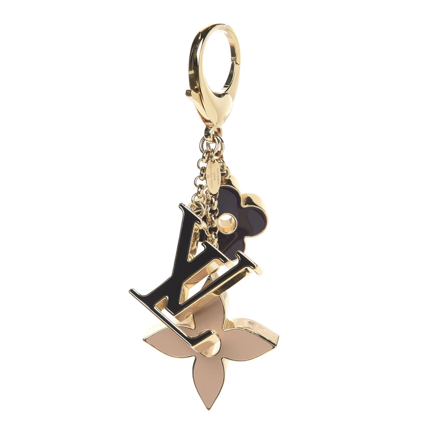 Fleur De Monogram Bag Charm Dore