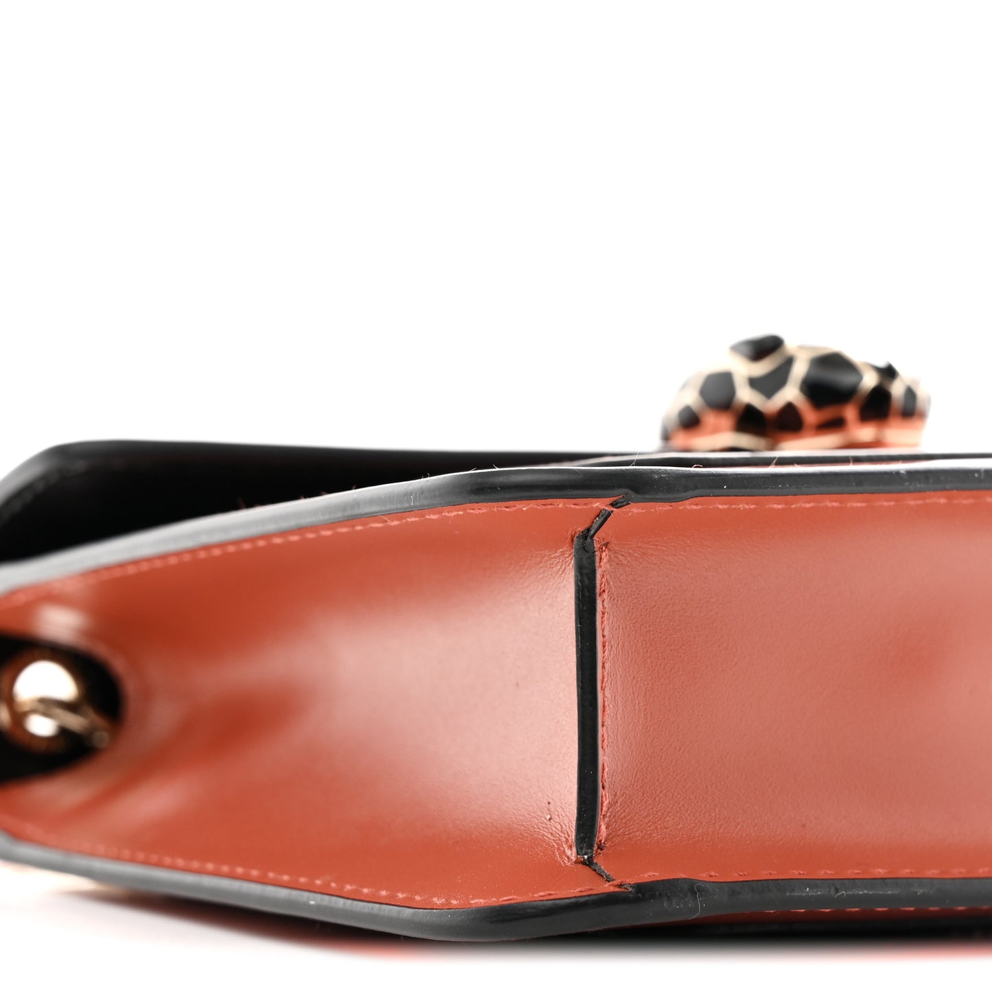 Metallic Calfskin Small Serpenti Forever Snake Strap Crossbody Bag Orange