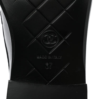 Chanel Lambskin Quilted CC Turnlock Loafers 37 Black 8 of 9