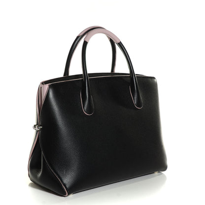 Christian Dior Grained Calfskin Bi Color Dior Bar Tote Black Rose Dragee 3 of 8
