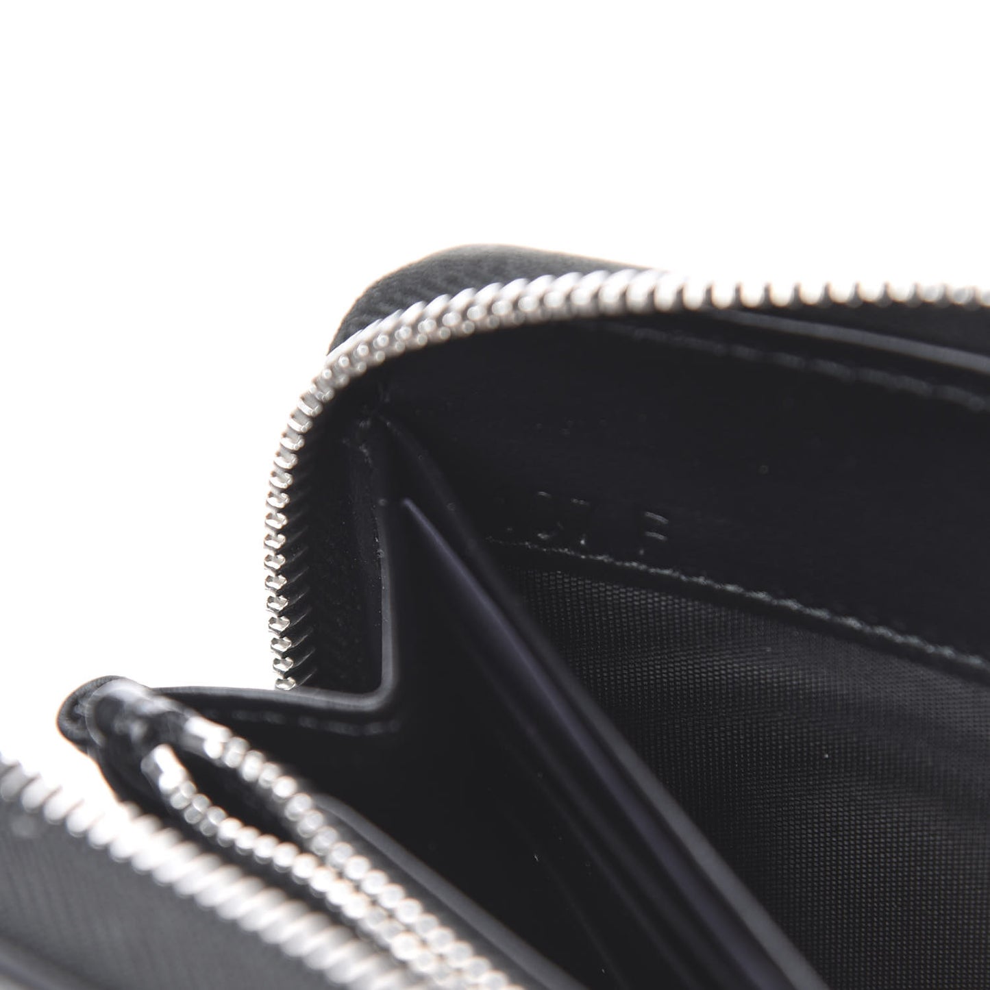 Saffiano Logo Zip Around Wallet Black