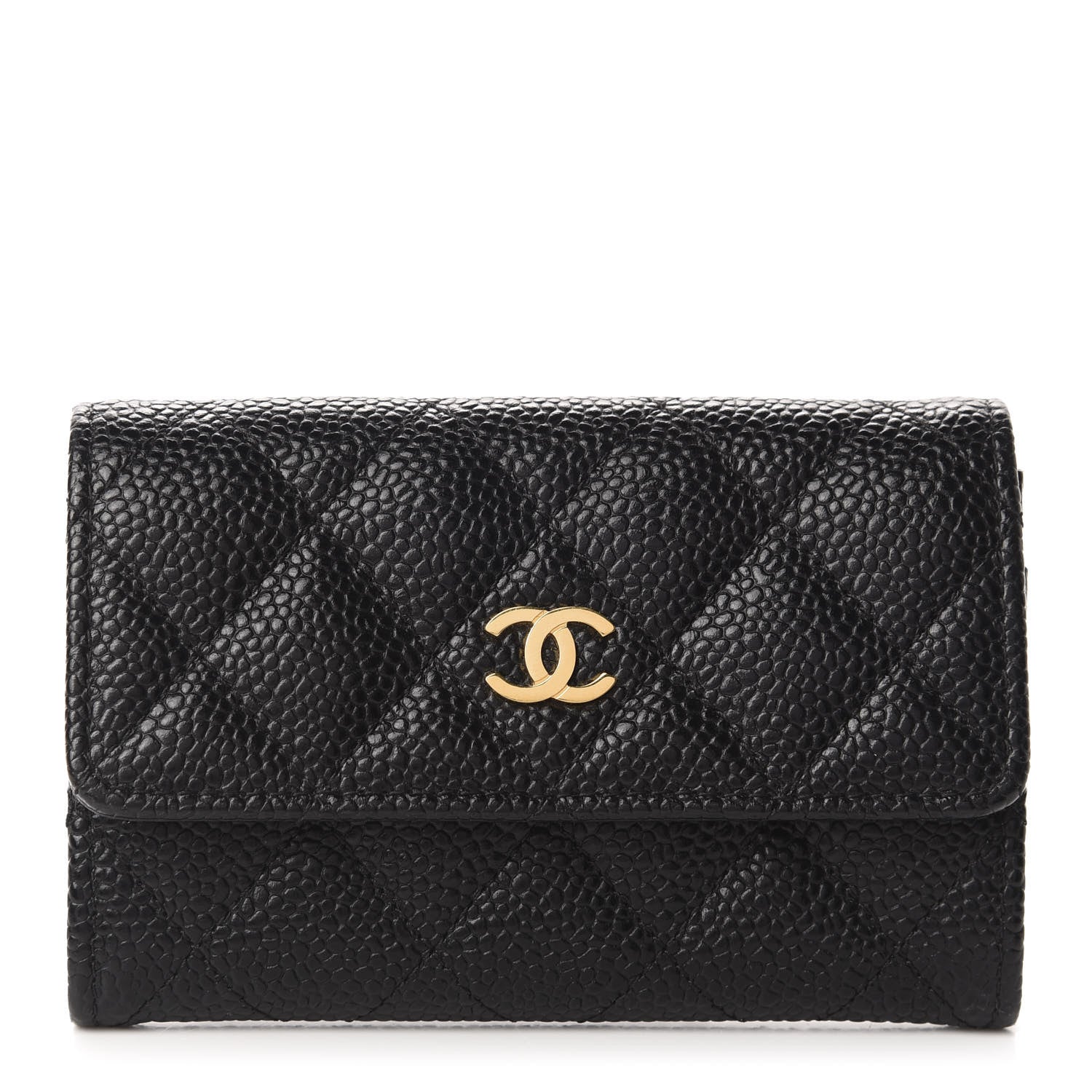 Chanel Caviar Quilted Flap Card Holder Black 1 of 9