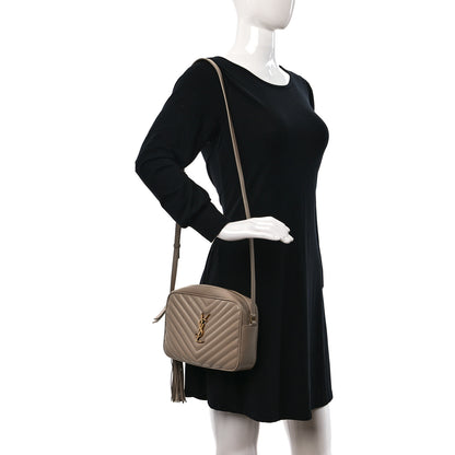 Saint Laurent Calfskin Matelasse Monogram Lou Camera Bag Dark Beige 2 of 9