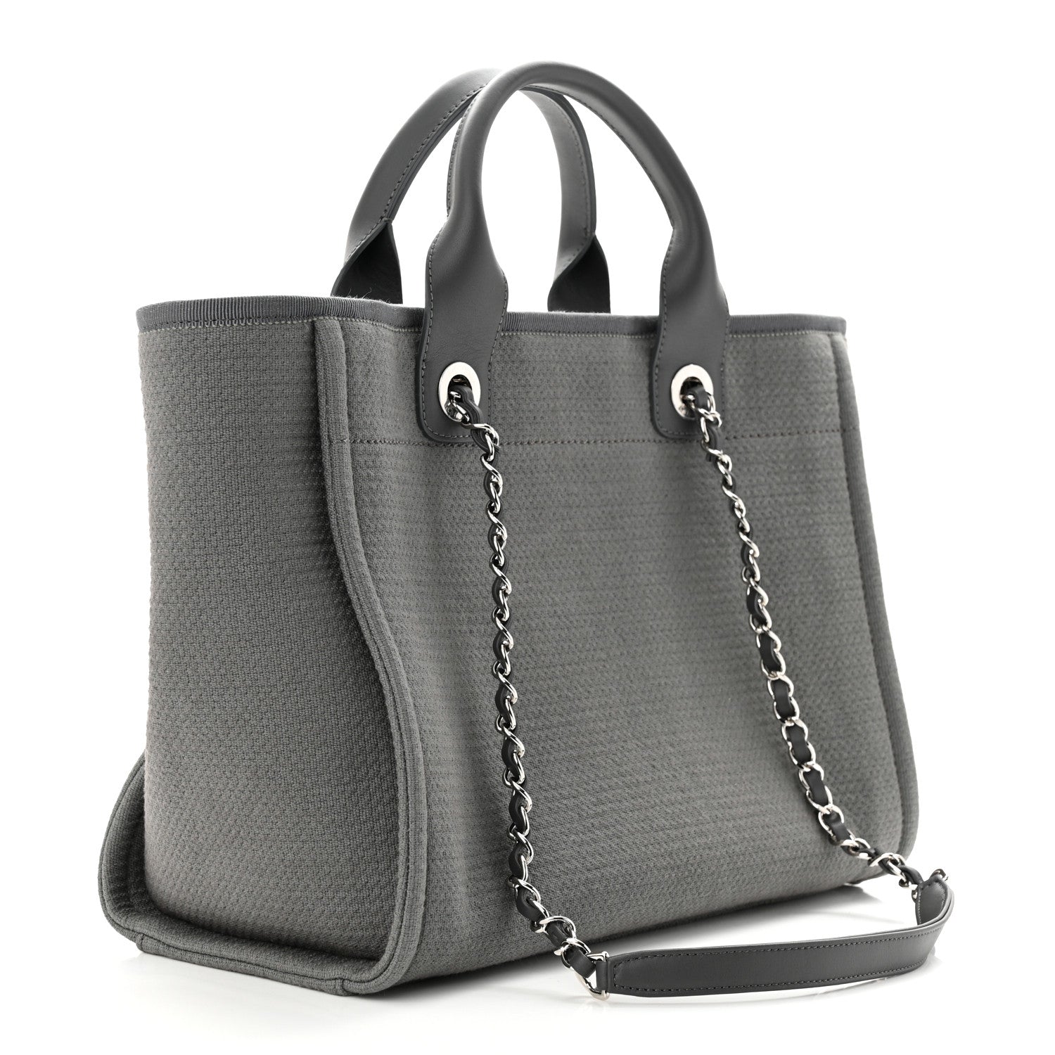 Chanel Mixed Fibers Small Deauville Tote Grey 4 of 13