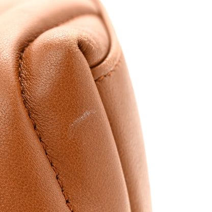 Saint Laurent Lambskin Quilted Small Loulou Puffer Monogram Chain Satchel Dark Honey 14 of 15