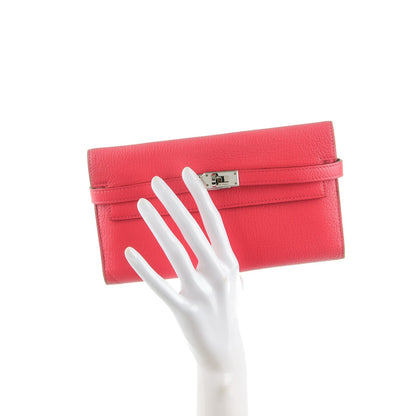 Hermes Chevre Mysore Kelly Longue Wallet Bougainvillea 2 of 11