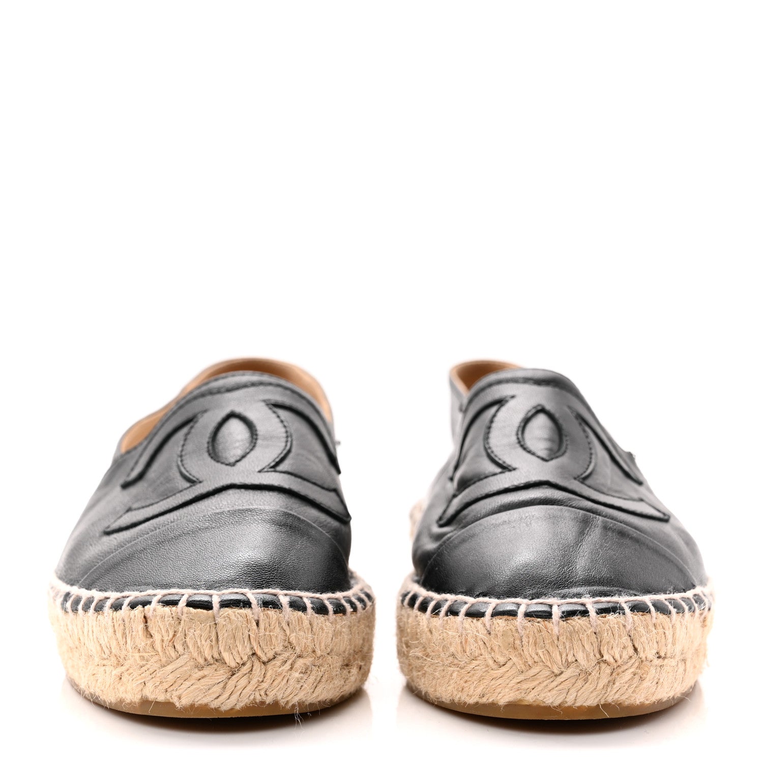 Chanel Lambskin CC Espadrilles 36 Black 2 of 11