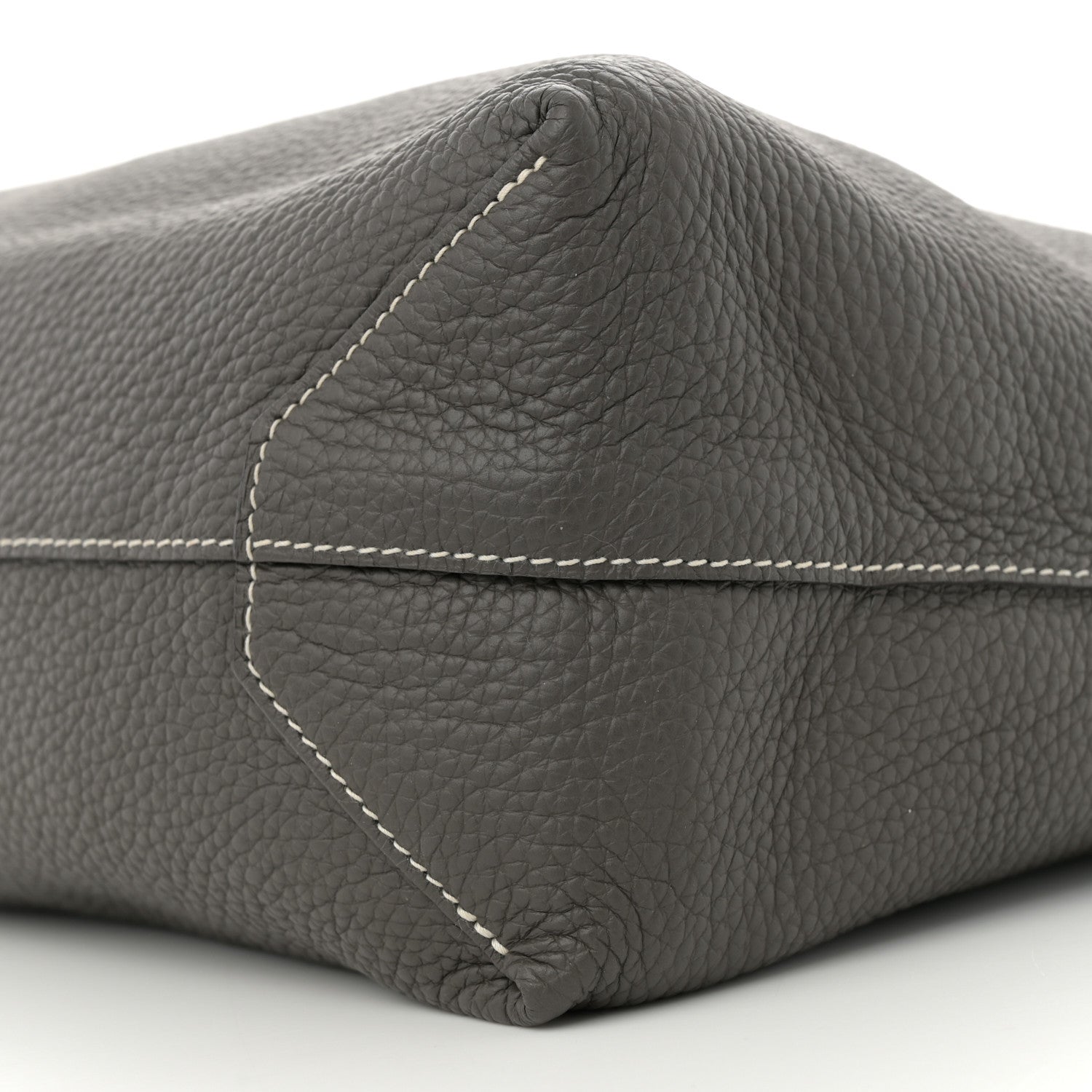 Hermes Taurillon Clemence Double Sens 36 Reversible Tote Etain Bleu Electrique 16 of 16