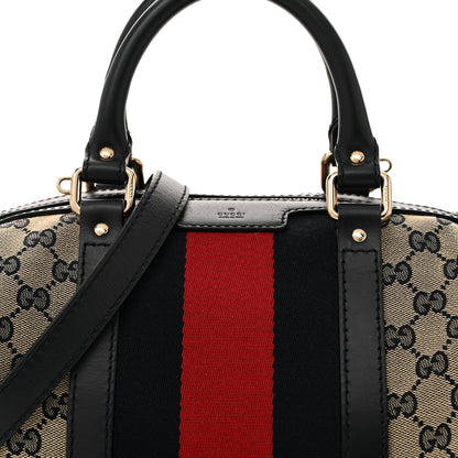 Gucci Monogram Vintage Web Small Boston Navy 8 of 12