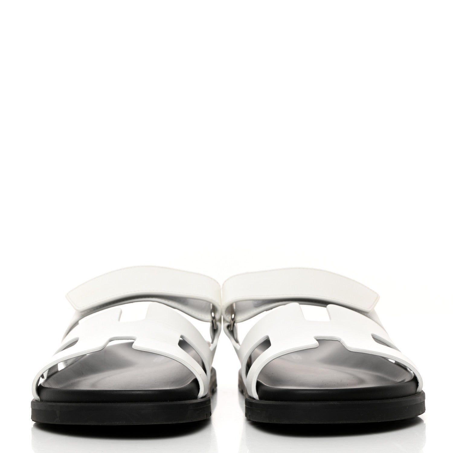 Hermes Calfskin Womens Chypre Sandals 37.5 White 2 of 8