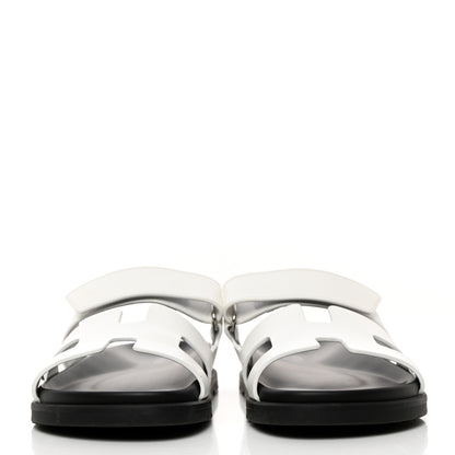 Hermes Calfskin Womens Chypre Sandals 37.5 White 2 of 8