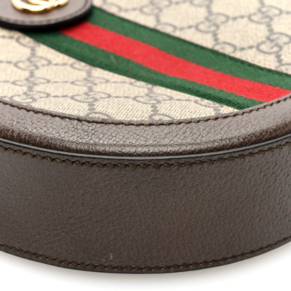 Gucci GG Supreme Monogram Web Mini Ophidia Round Shoulder Bag Brown 9 of 10