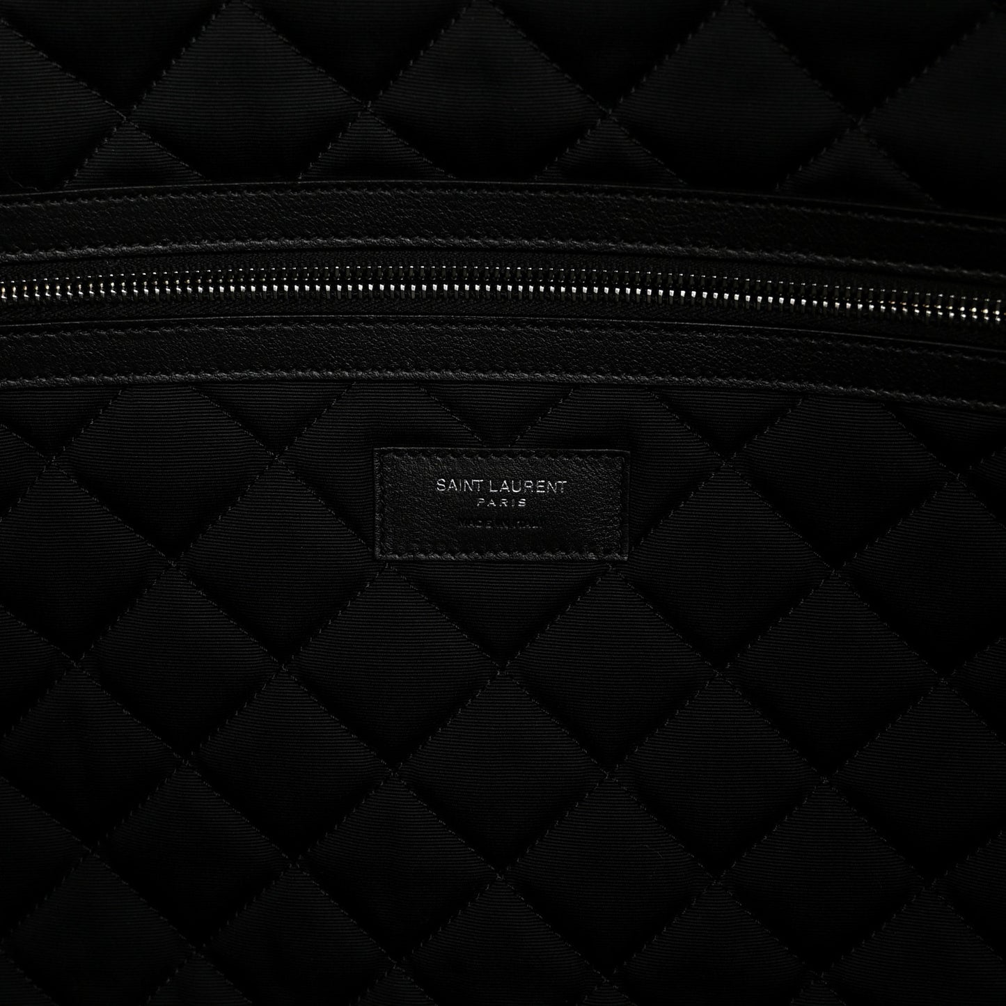 Calfskin Quilted ES Giant Travel Bag Black