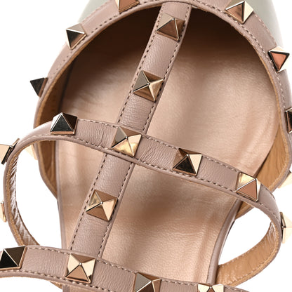 Valentino Garavani Nappa Rockstud Flat Cage Mules 39 Opal Grey Poudre 12 of 13