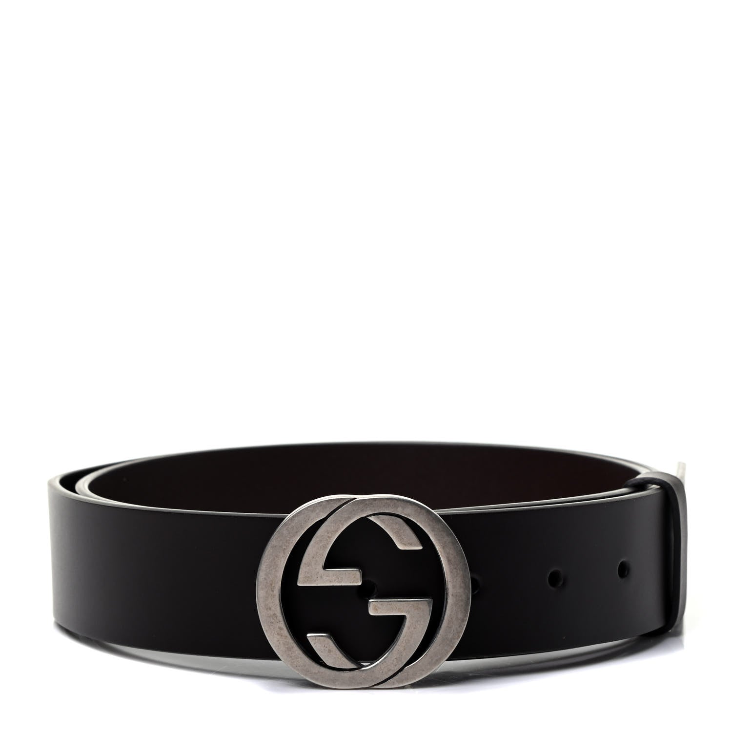 Gucci Selleria Calfskin Nickel Interlocking G 37mm Belt 105 42 Cocoa 1 of 3