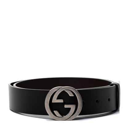 Gucci Selleria Calfskin Nickel Interlocking G 37mm Belt 105 42 Cocoa 1 of 3