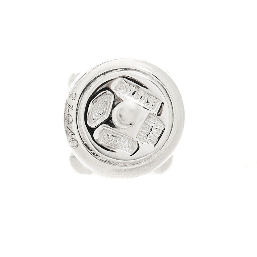 Bulgari 18K White Gold Diamond .75ctw Corona Solitaire Earrings 5 of 5