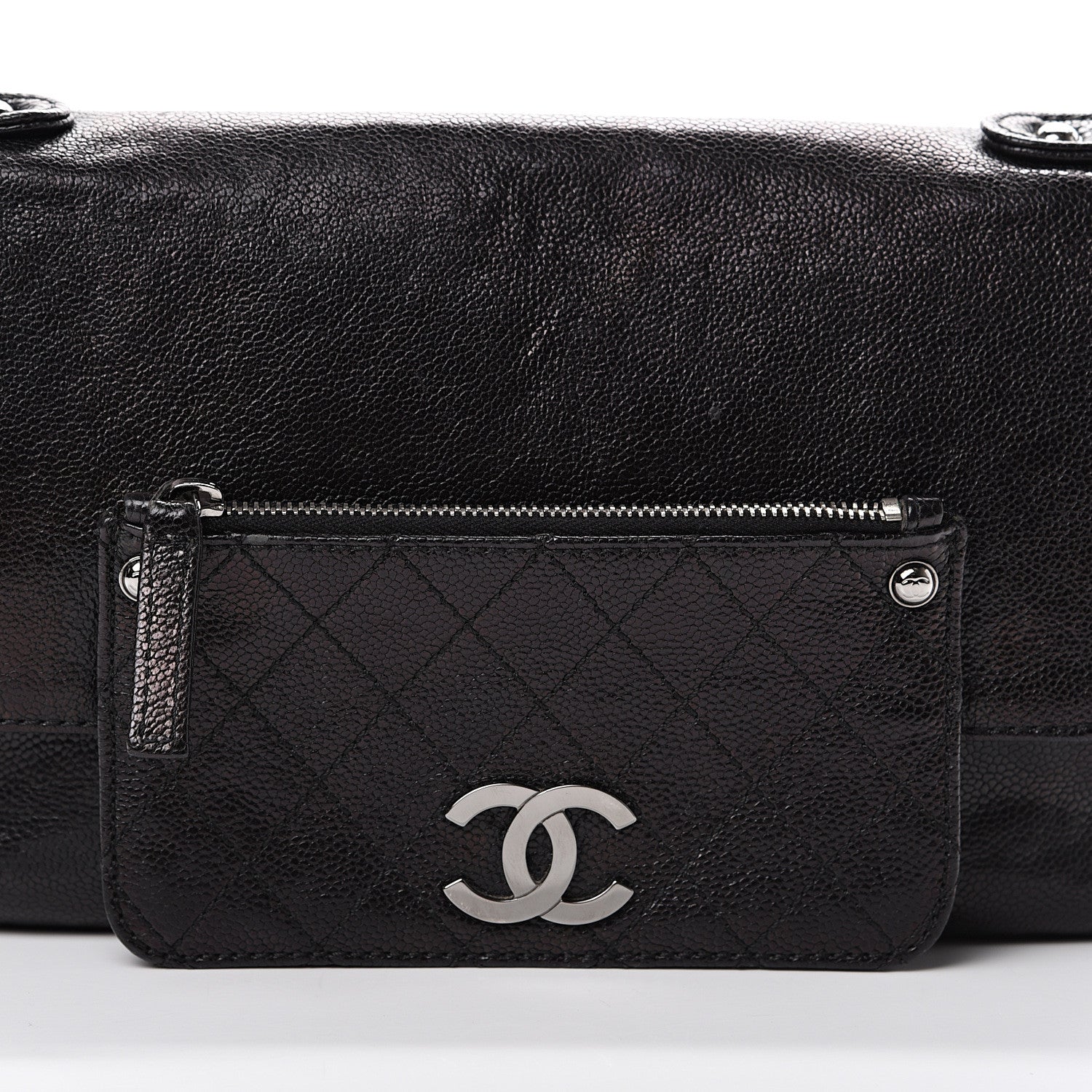 Chanel Glazed Caviar Small Pocket In The City Shoulder Bag Black 9 of 11