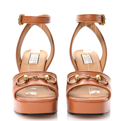 Gucci Quentin Granada Kid Horsebit 25/60mm Platform Sandals 36 Harness Brown 2 of 10