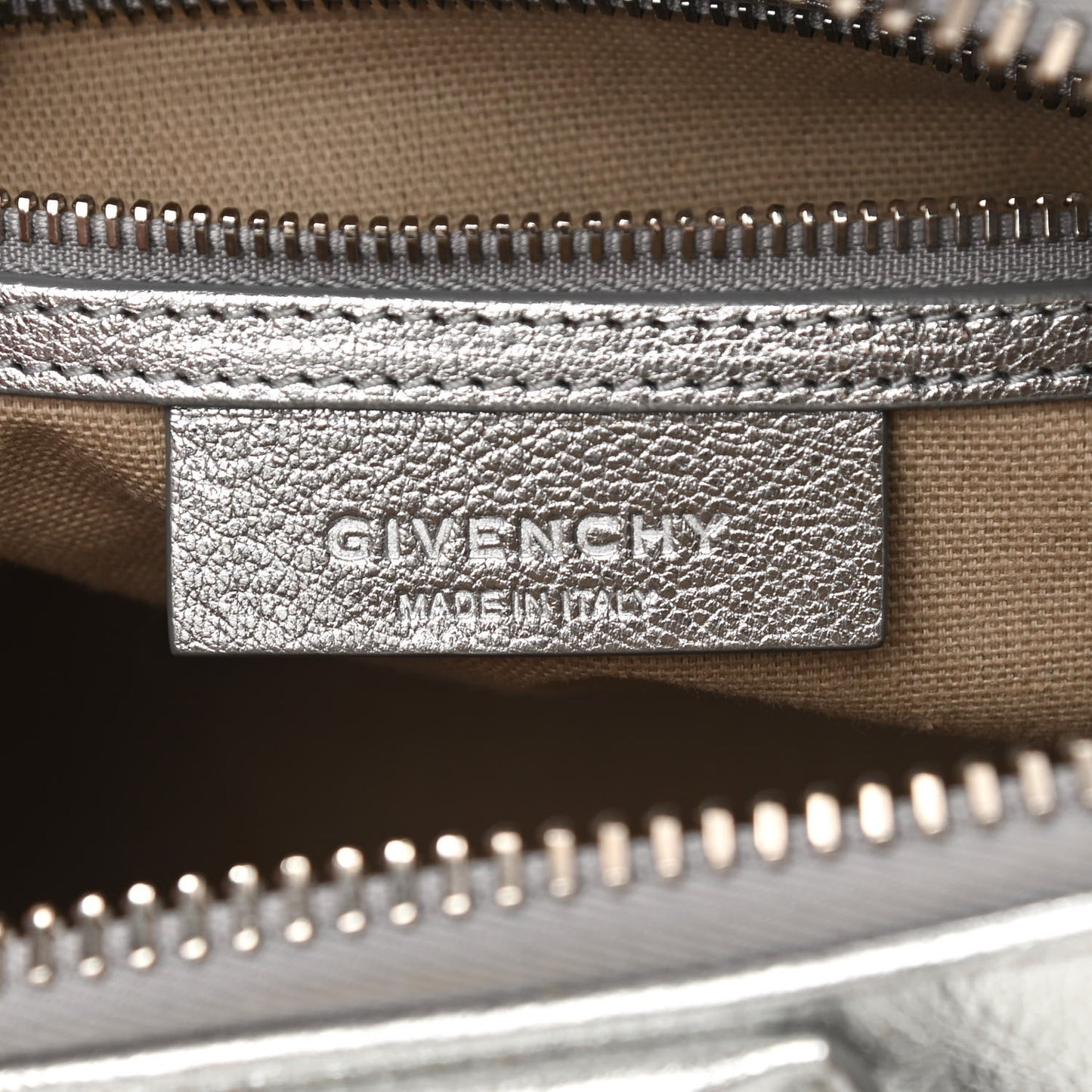 Metallic Sugar Goatskin Mini Antigona Silver