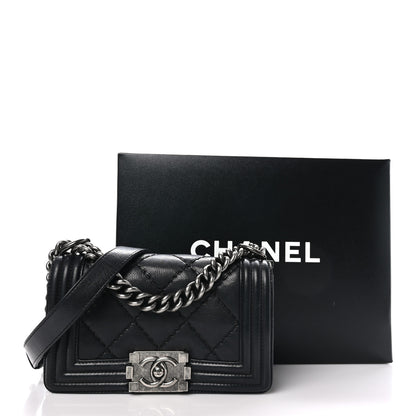 Chanel Calfskin Double Stitch Small Boy Flap Black 11 of 11