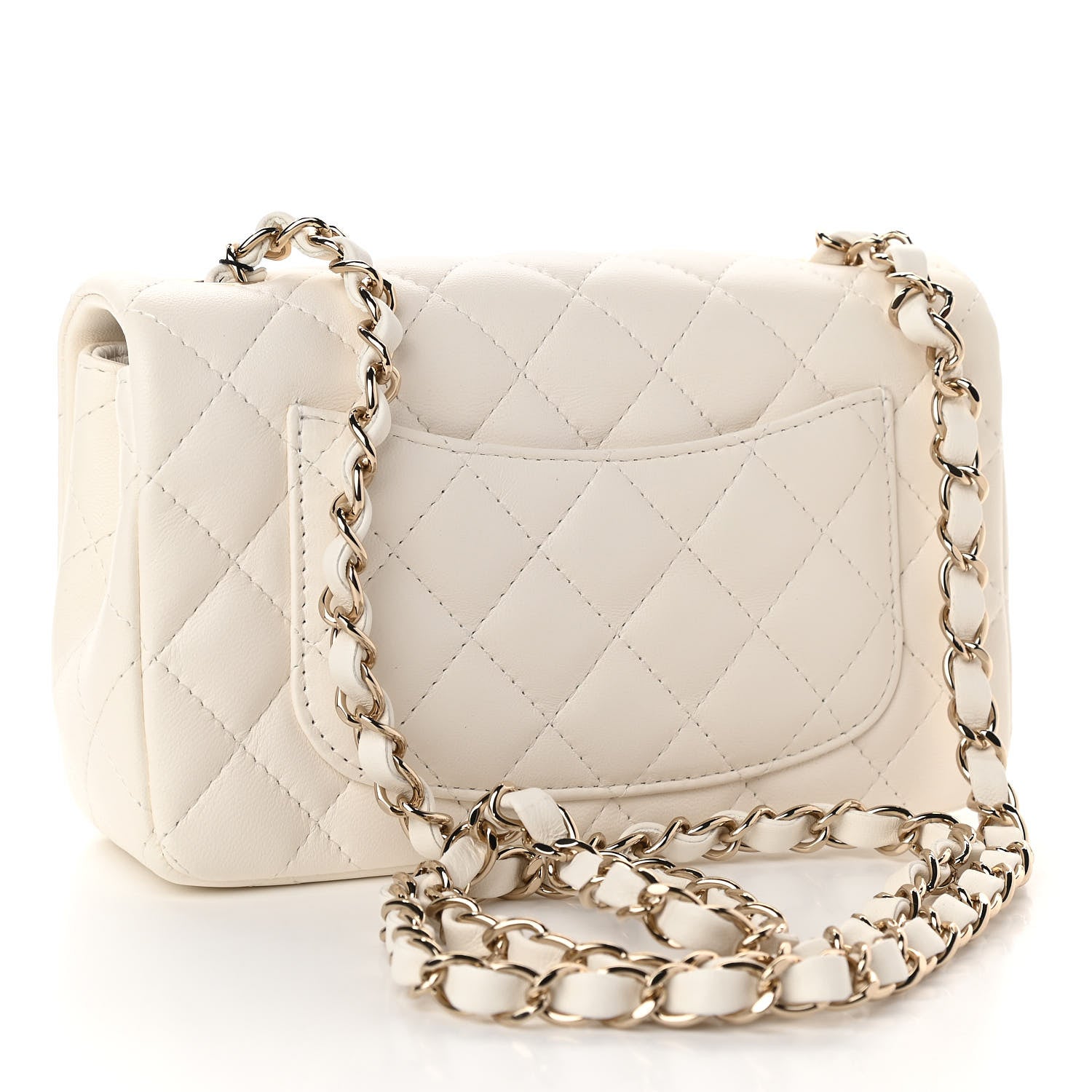 Chanel Lambskin Quilted Mini Rectangular Flap White 3 of 11