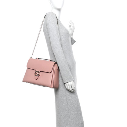 Gucci Dollar Calfskin Interlocking G Top Handle Shoulder Bag Soft Pink 2 of 9