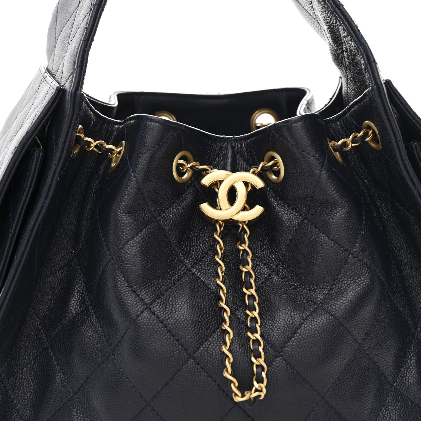 Caviar Quilted Small Chanel 25 Handbag Dark Navy