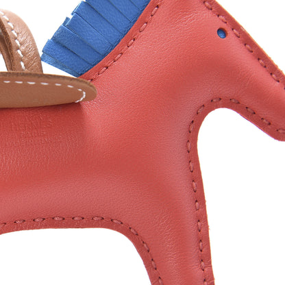 Hermes Milo Lambskin Grigri Rodeo Horse Bag Charm PM Rose Texas Bleu Zanzibar Gold 3 of 5